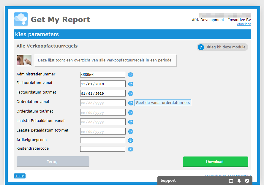 get-my-report-app-parameters