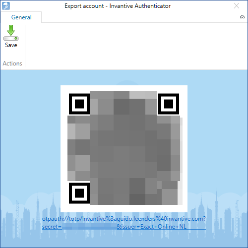 Export TOTP-protected account to QR Code and otpauth URL.