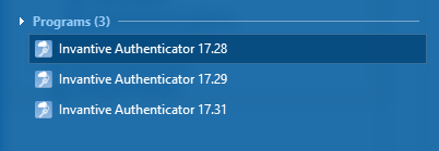 Side-by-side installation of three Invantive Authenticator releases