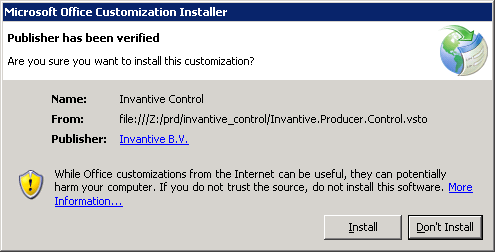 Pop-up Invantive Control Installatie