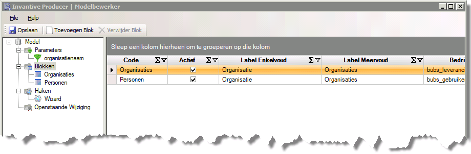 Scherm Invantive Control Blokken Rekenmodel