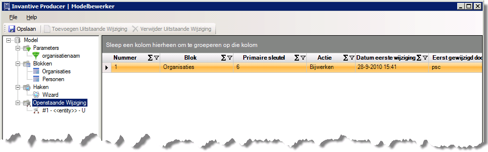 Scherm Invantive Control Openstaande Wijzigingen