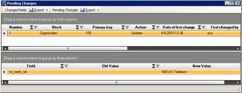 Scherm Invantive control openstaande wijzigingen