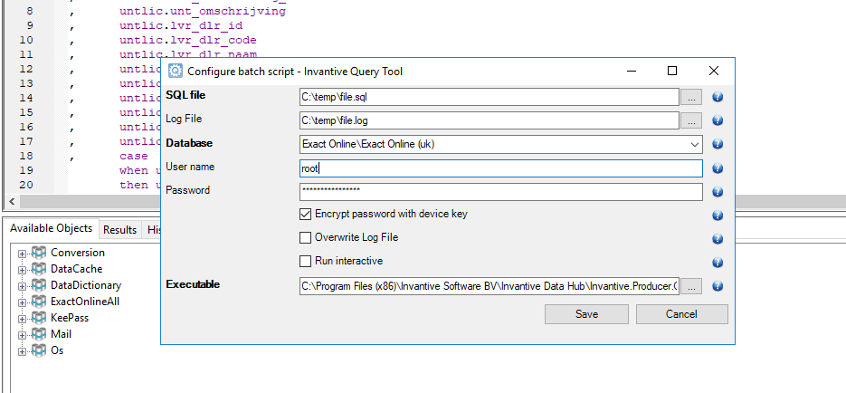 invantive-data-hub-fill-out-query-tool-form
