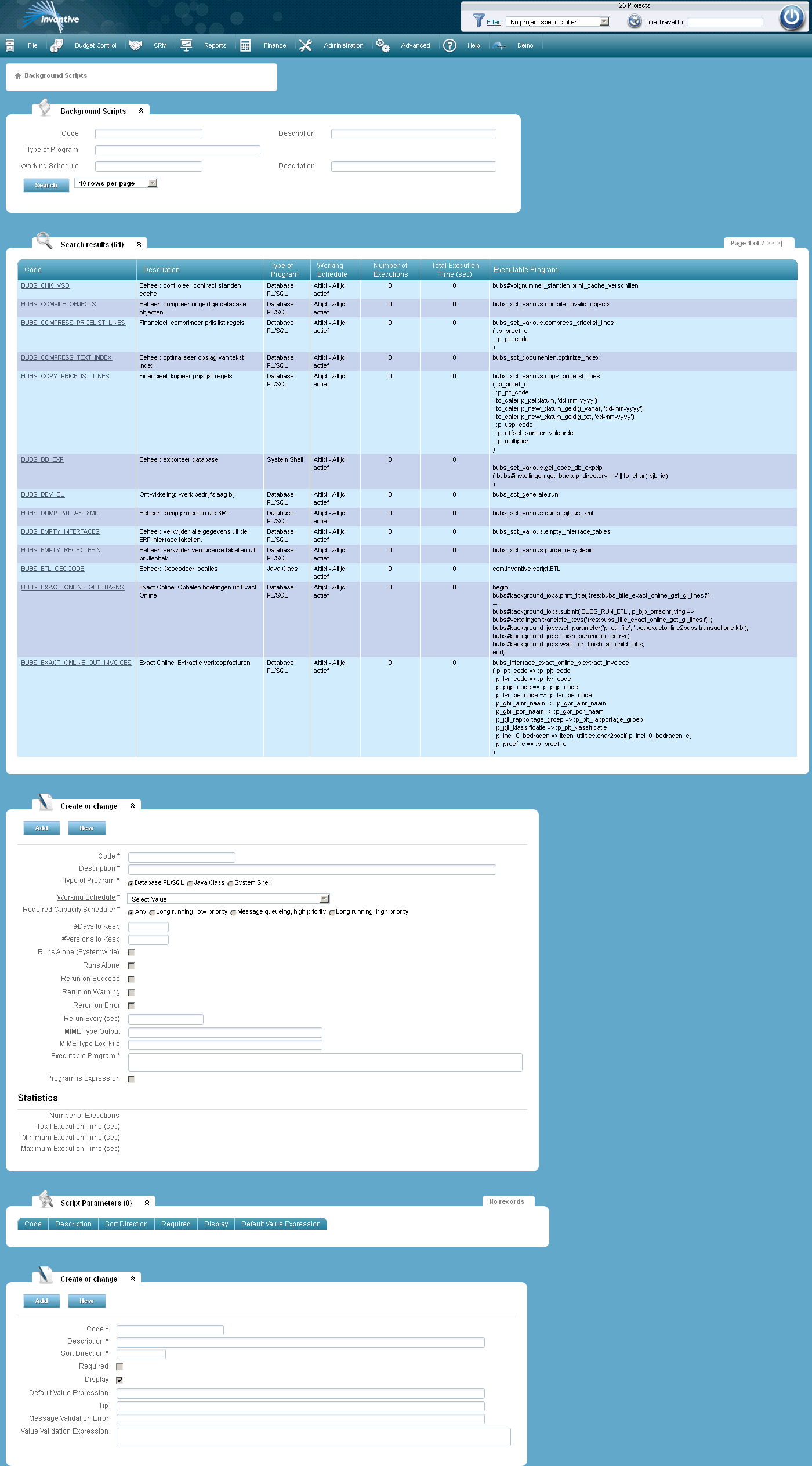 Background Scripts Screen