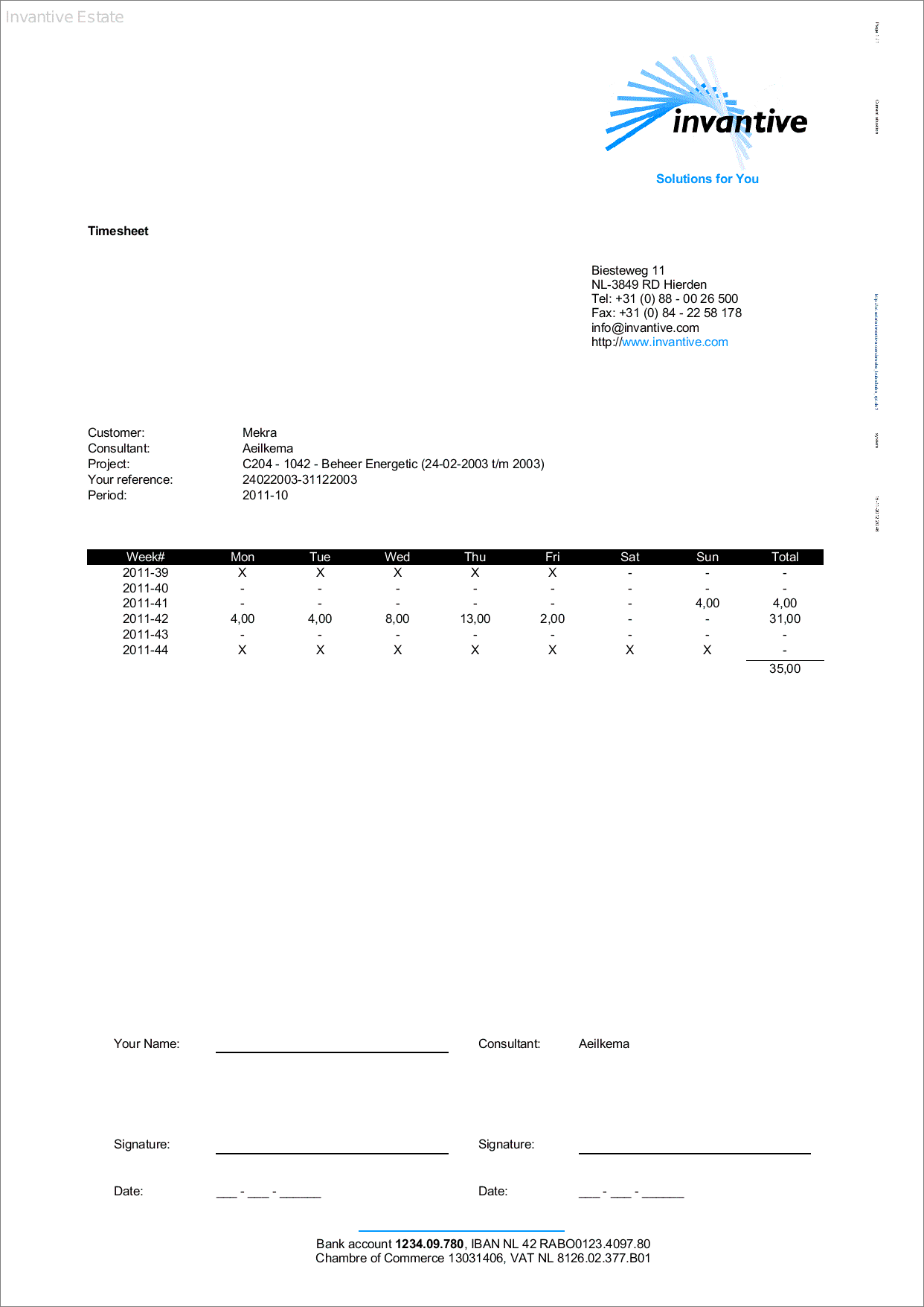 Timesheets Report