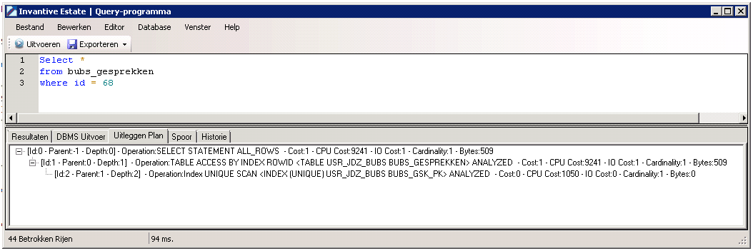 Query Tool explain plan tree diagram