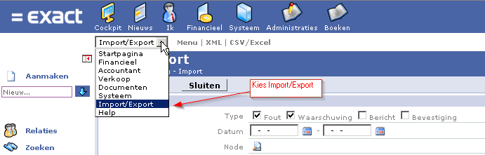 Invantive Import and Export of Exact Online Data