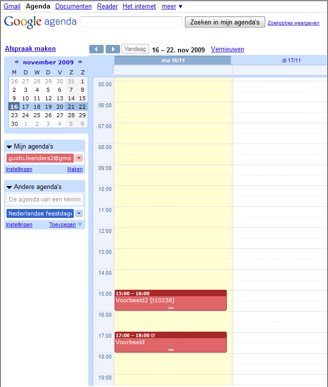 Outlook Add-in Google Agenda