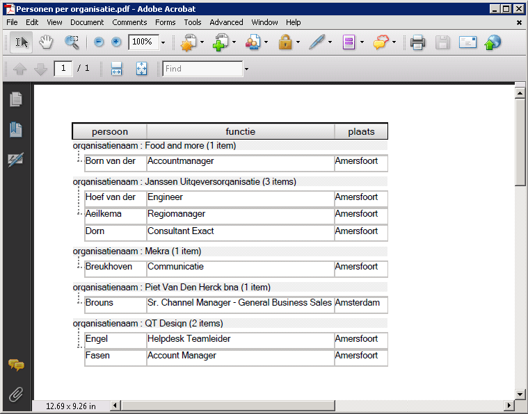 Screen Invantive Query Tool exporting results to PDF