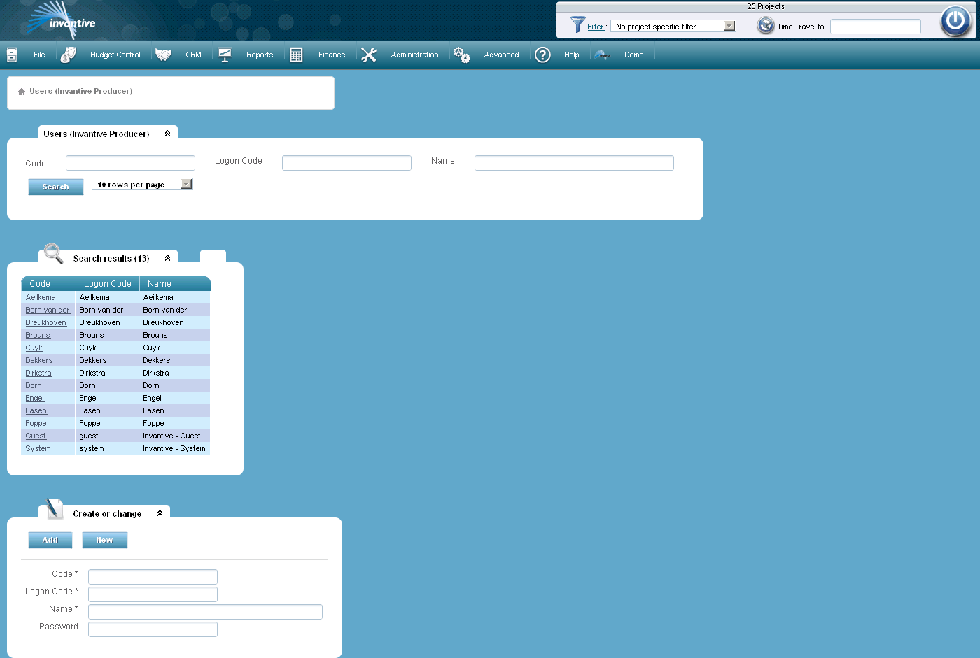 Users Screen