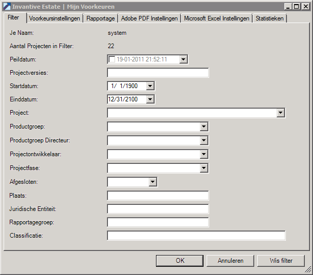 Screen Outlook Add-in My Preferences: Filter