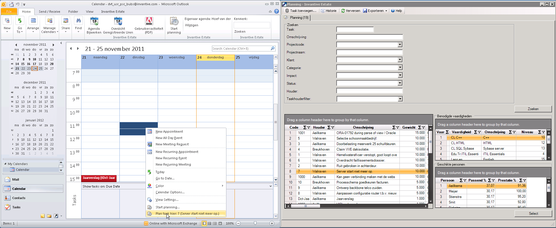 Screen Outlook Add-in with screen schedule