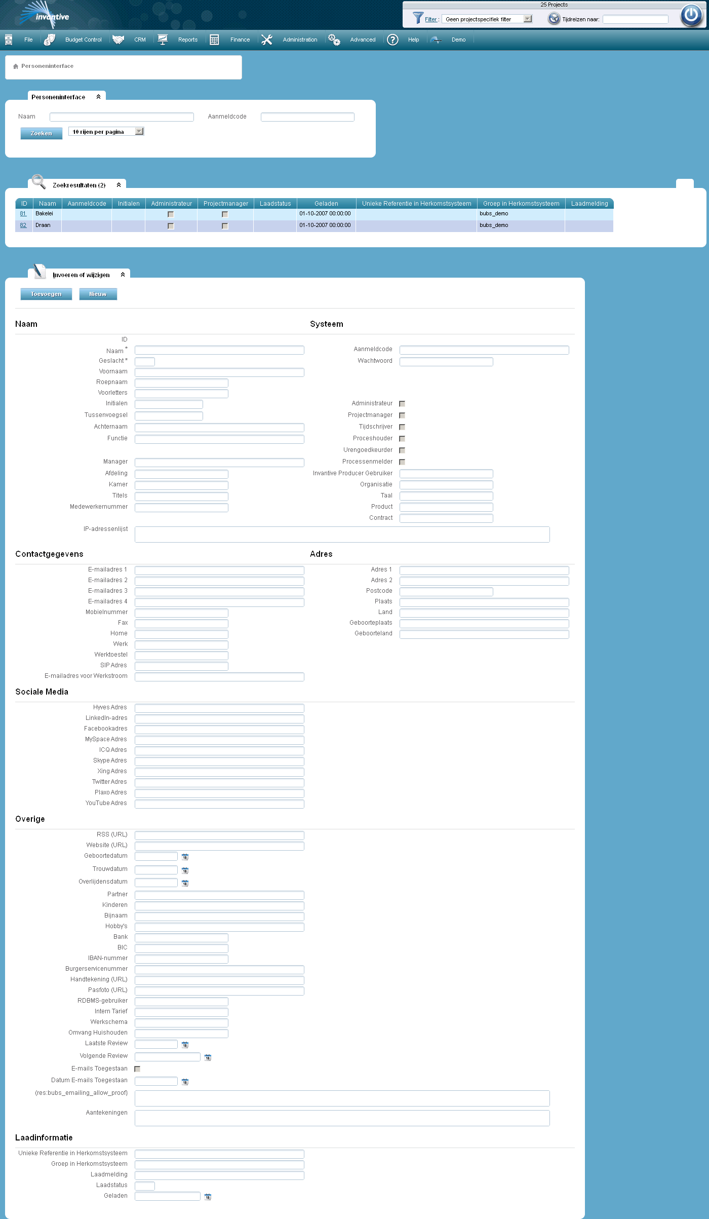 Scherm Interface Personen