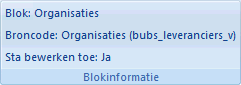  Invantive Control Informatie over Blok