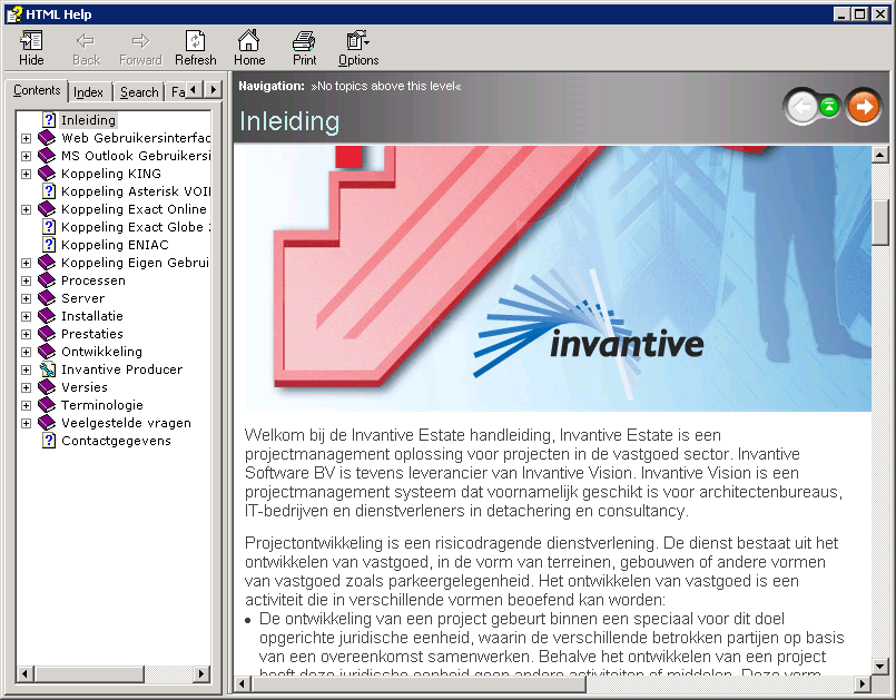 Scherm Invantive Control Help