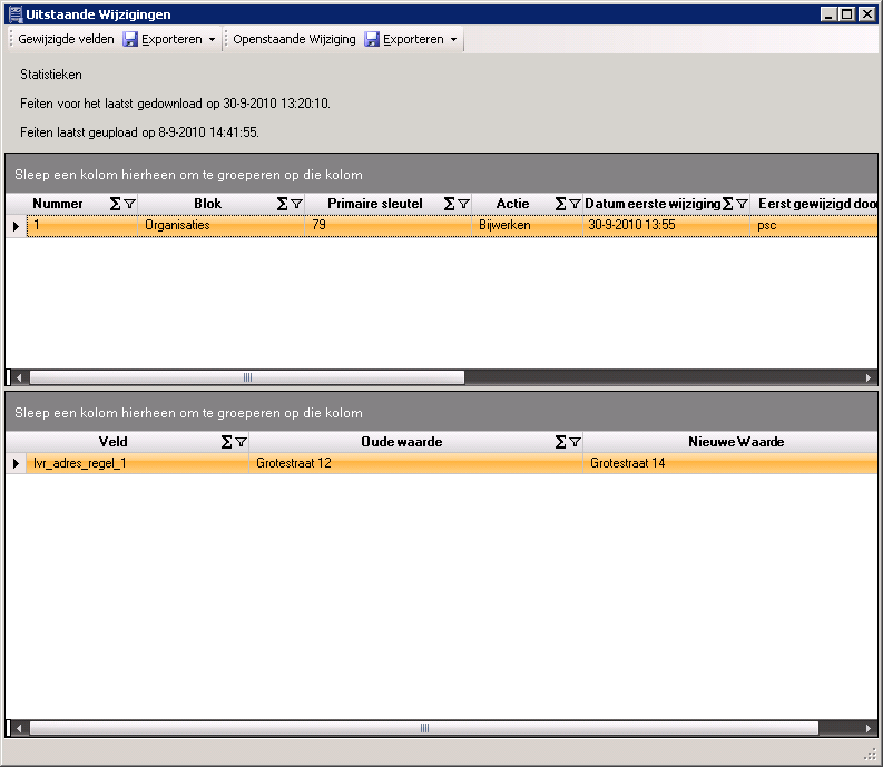 Scherm Invantive Control Openstaande Wijzigingen