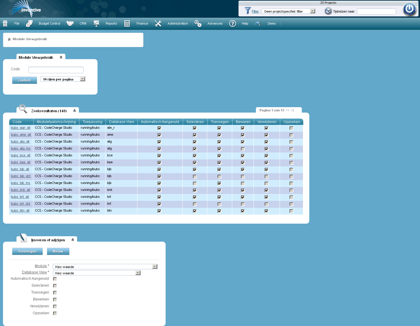 Scherm Module Viewgebruik