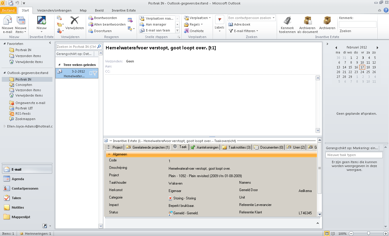 Scherm Outlook Add-in Interface