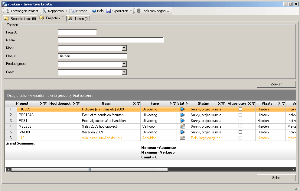 Scherm Outlook Add-in Totaliseren