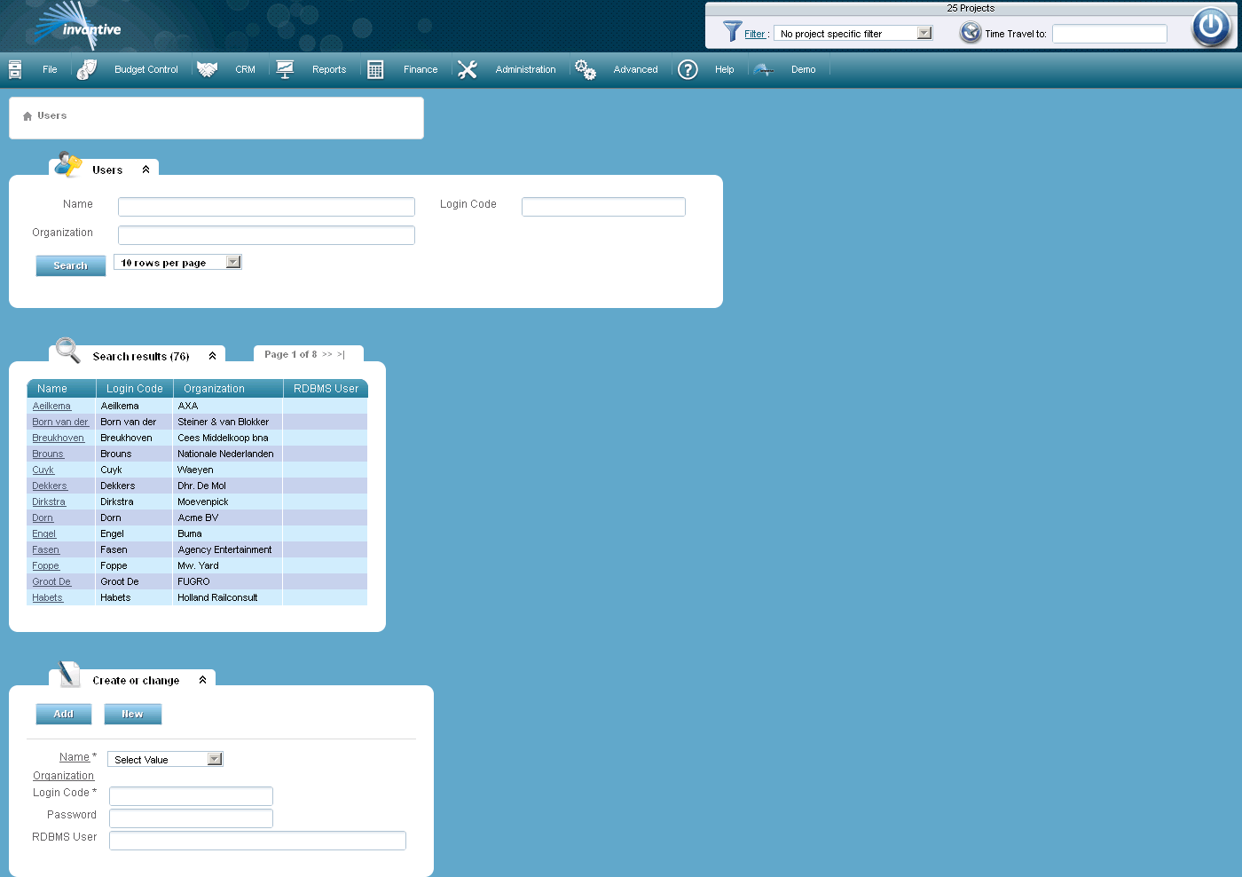 Users Screen