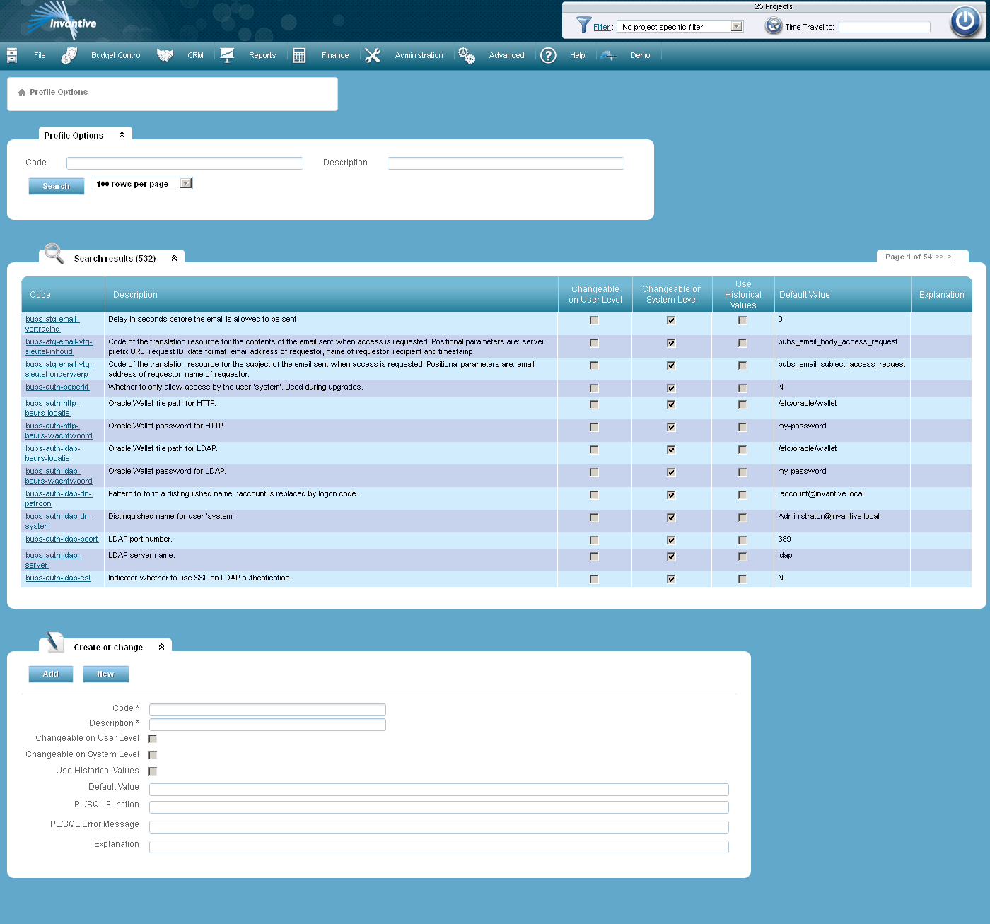 Form Profile Options