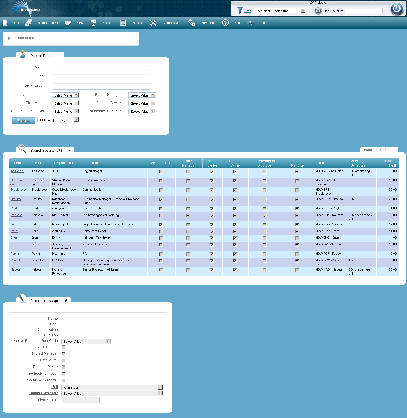 Person Roles Screen