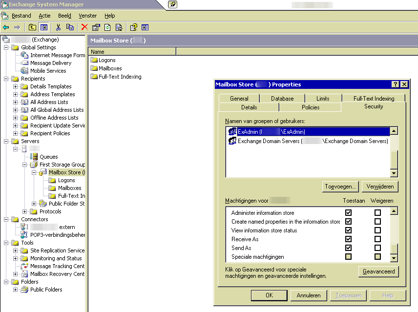 Outlook Add-in: Assign Rights on the calendar in Microsoft Exchange 2003