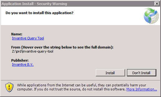 invantive-query-tool-install-window