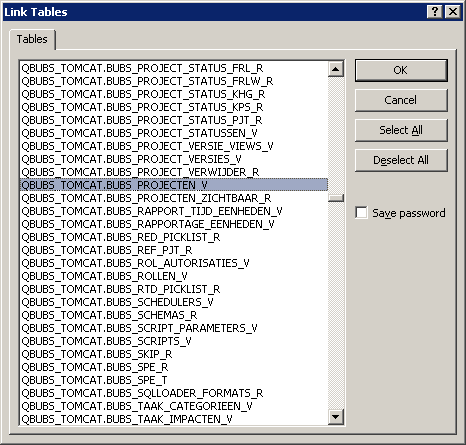 Screen Microsoft Access gateway for Invantive Estate: choose company view