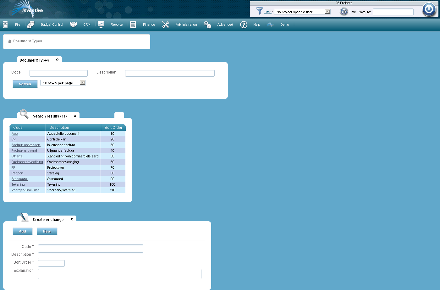Document Types Screen