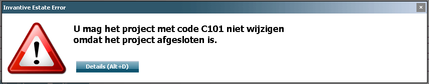 Error Notification you are not allowed to change the project C101