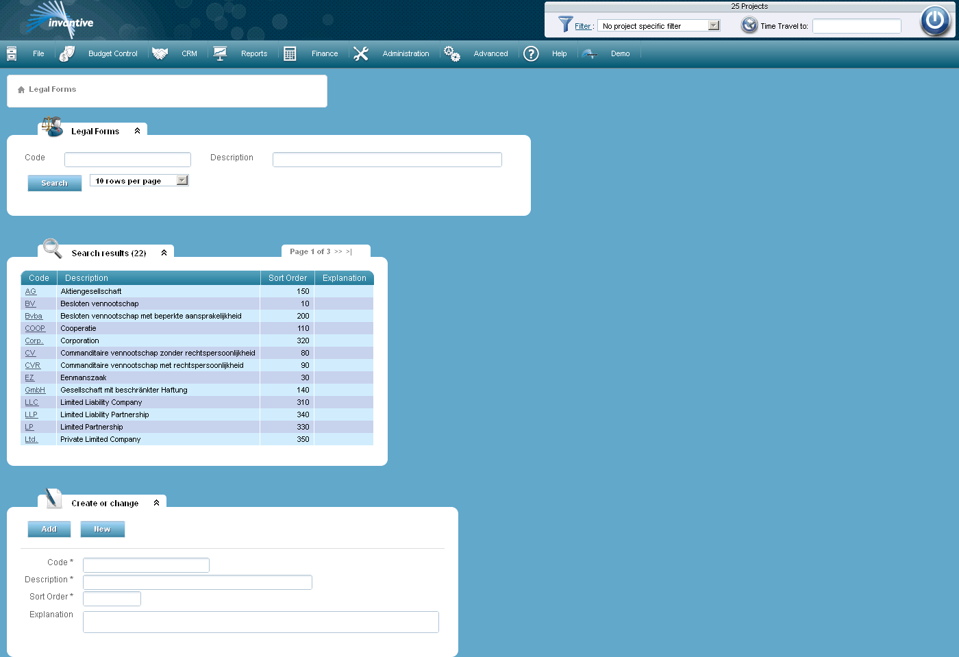 Legal Forms Screen