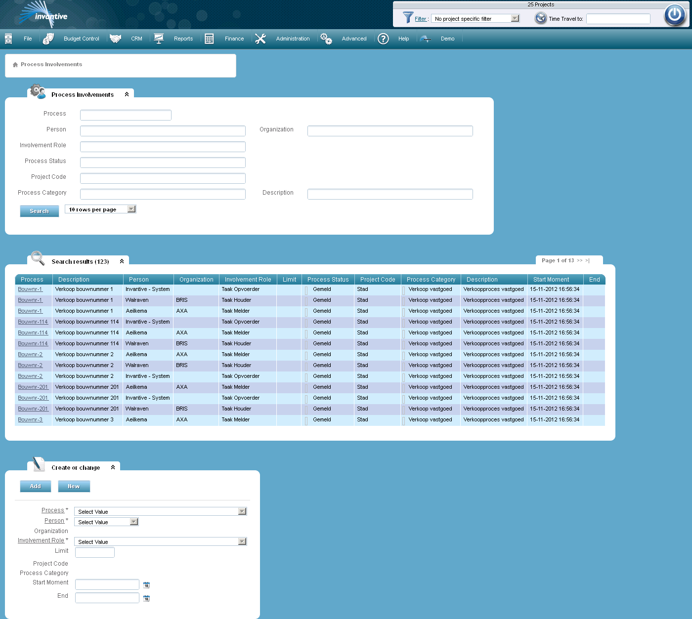 Task participation or task involvement screen