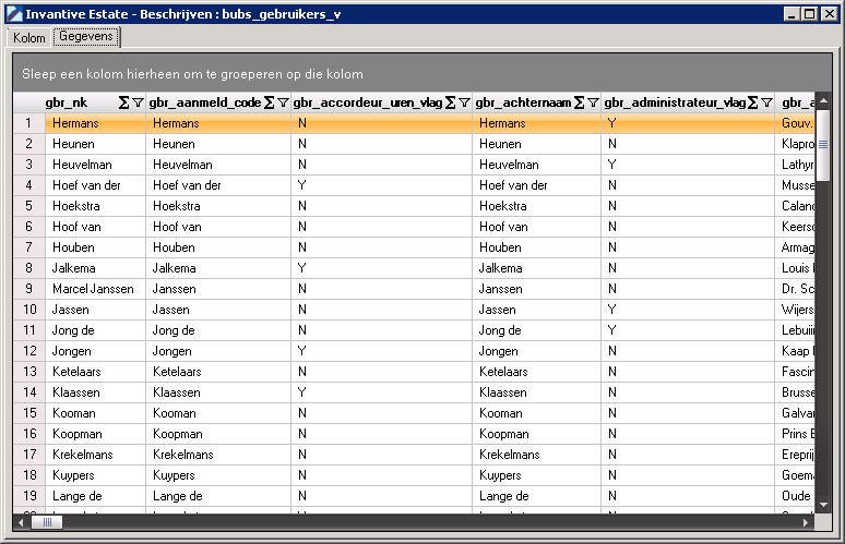 Screen Invantive Query Tool Describe objects