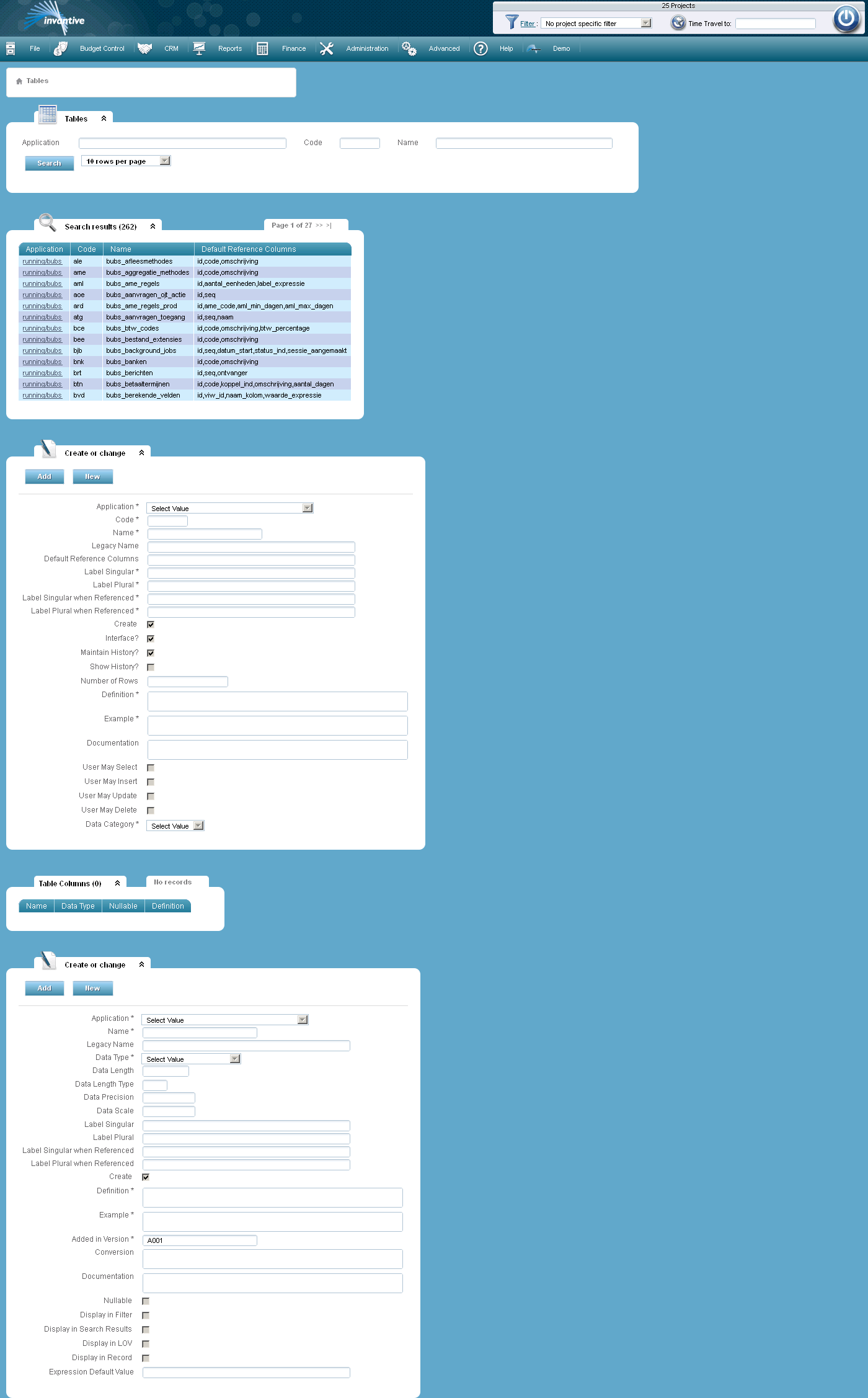 Tables Screen