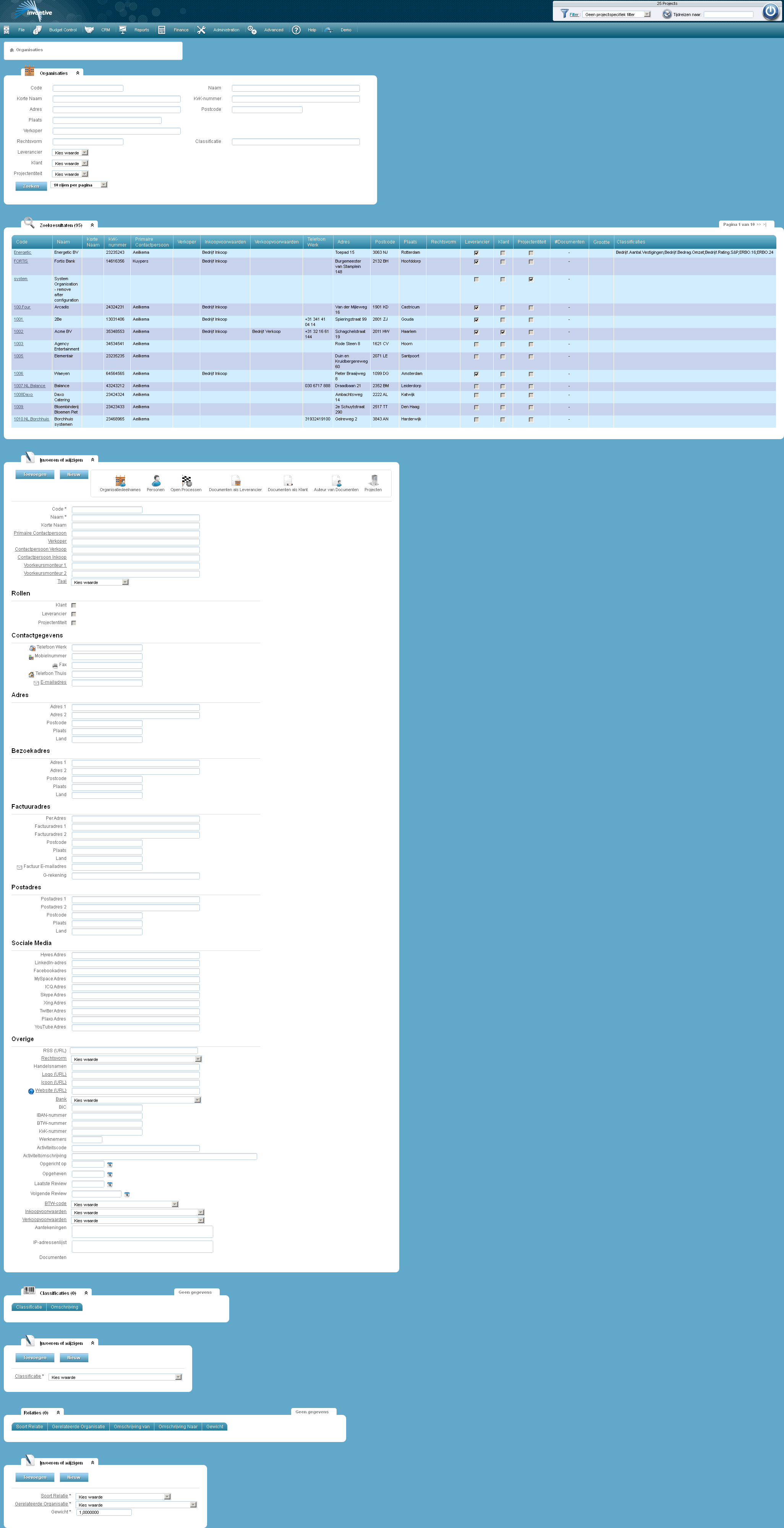 Scherm Organisaties