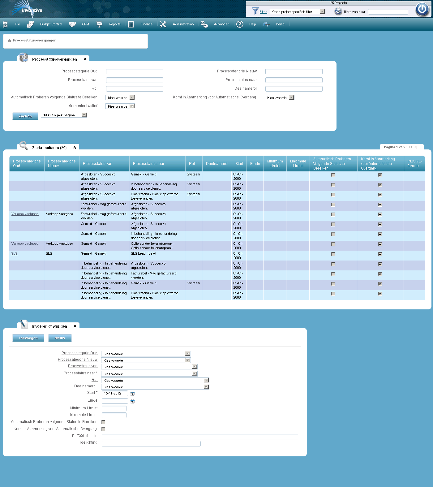 Scherm Overgangen Taakstatus