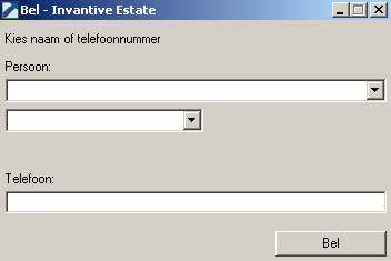 Scherm Outlook Add-in Bellen